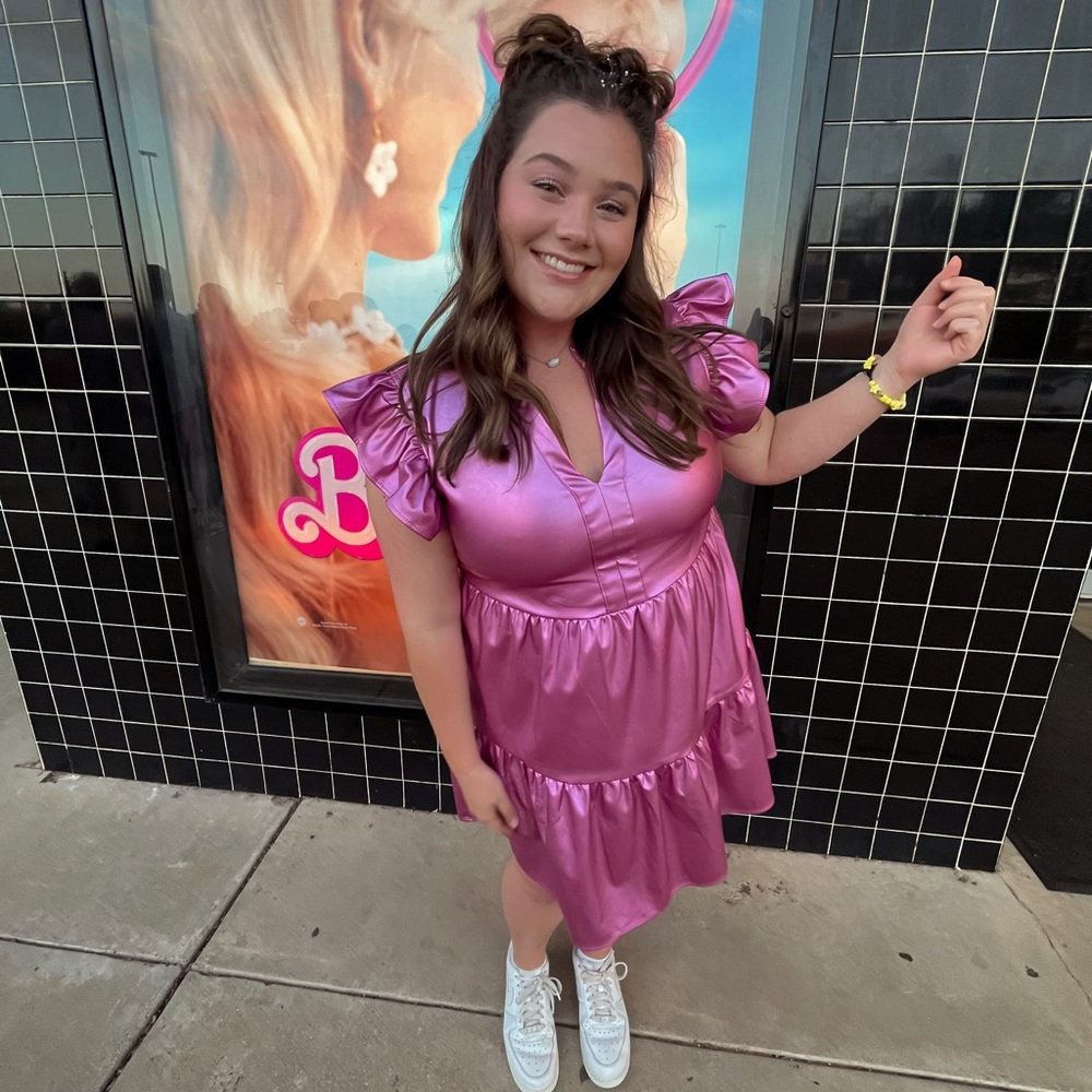 This is a metallic dress that is fun for any party, could he dressed up or down!